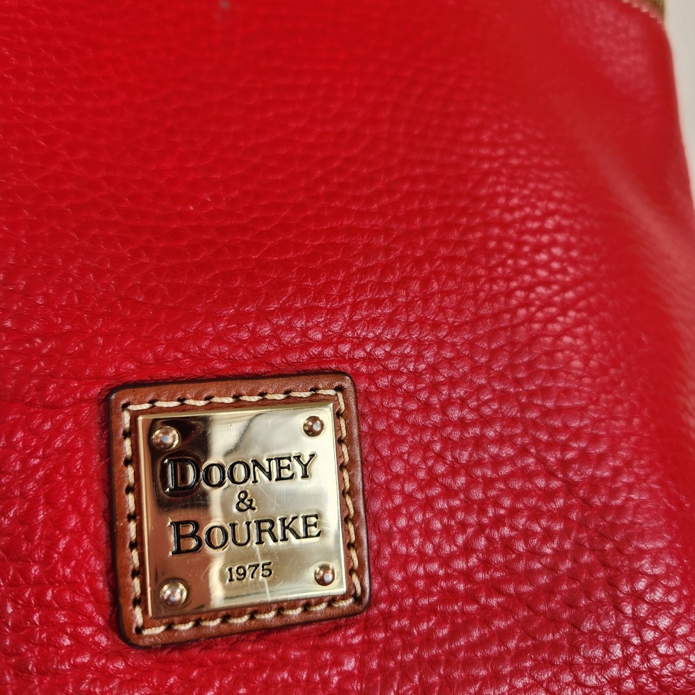 DOONEY & BOURKE Pebble Grain Leather Handbag Purse Shoulder Bag Red Wine Burgund - Picture 13 of 16